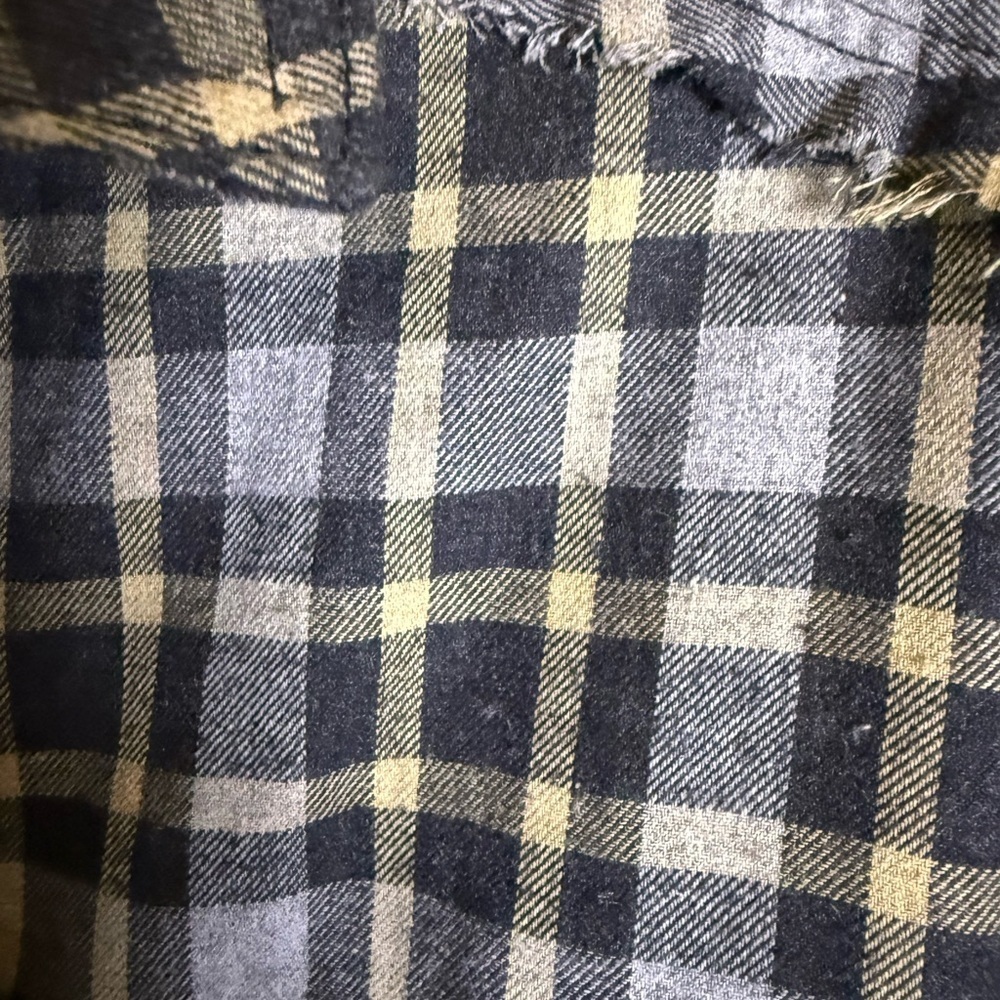 BDG Urban Outfitters Black Gray S Plaid Patchwork Flannel Shacket Granola Girl - Picture 8 of 9